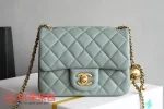 高仿香奈兒/Chanel Classic Flap Mini（方胖子）淡青色：圖片 2