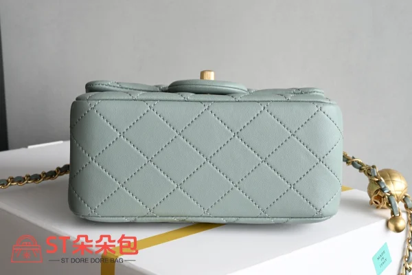 高仿香奈兒/Chanel Classic Flap Mini（方胖子）淡青色：圖片 4