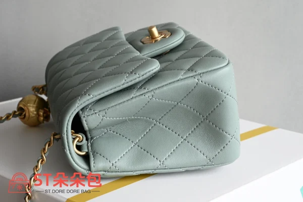 高仿香奈兒/Chanel Classic Flap Mini（方胖子）淡青色：圖片 5