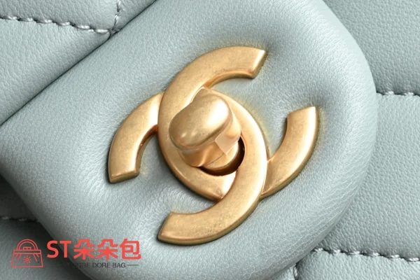 高仿香奈兒/Chanel Classic Flap Mini（方胖子）淡青色：圖片 6