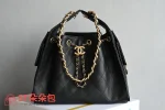 高仿香奈兒/Chanel 25C 19系列菱格紋鏈條手提包 黑色：圖片 2