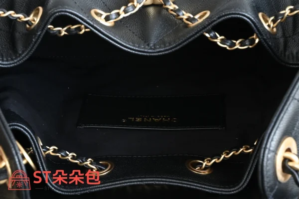 高仿香奈兒/Chanel 25C 19系列菱格紋鏈條手提包 黑色：圖片 10