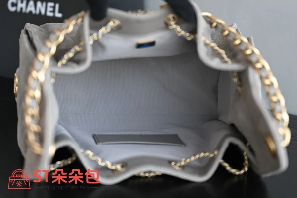 高仿香奈兒/Chanel 22系列 抽繩手袋 灰色：圖片 9