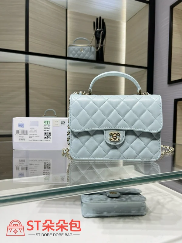 高仿香奈兒/Chanel Premiere 淺藍色Première手袋：圖片 2
