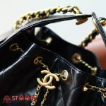 高仿香奈兒/CHANEL 25C Hobo 肩背包 黑金 Onda Verde小牛皮：圖片 3