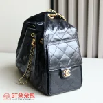 高仿香奈兒/CHANEL 25C Hobo 肩背包 黑金 Onda Verde小牛皮：圖片 5