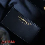 高仿香奈兒/CHANEL 25C Hobo 肩背包 黑金 Onda Verde小牛皮：圖片 9