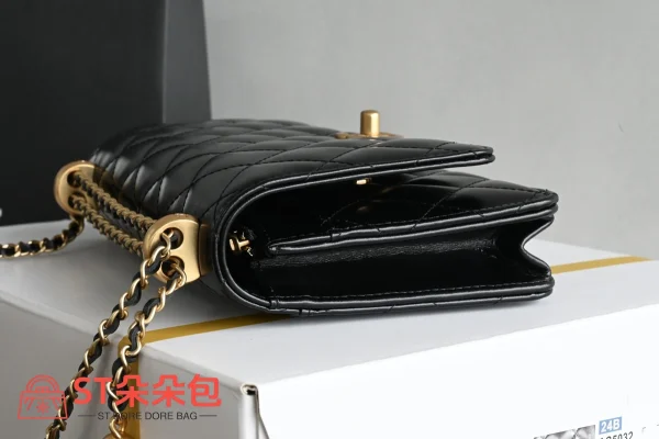高仿香奈兒/Chanel Wallet on Chain 黑色鏈條錢包式單肩包：圖片 5