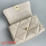 高仿香奈兒/Chanel 19 小號肩背包｜粉紅山羊皮×24K做舊鍍金五金：圖片 7