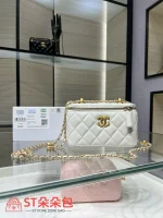 高仿香奈兒/Chanel Vanity Case 白色方形鏈條小箱子包：圖片 2