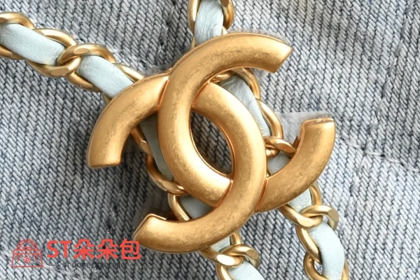 高仿香奈兒/Chanel Bucket系列牛仔布抽繩水桶包 淺藍色：圖片 6