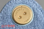 高仿香奈兒/Chanel Bucket系列牛仔布抽繩水桶包 淺藍色：圖片 8