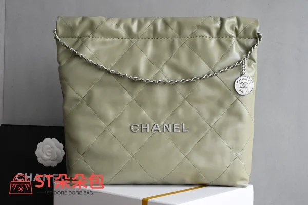 高仿香奈兒/Chanel Deauville Shopping Tote Bag 淡綠色購物托特包：圖片 2