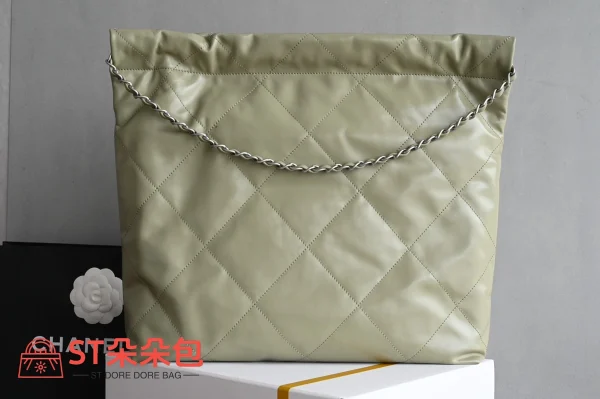 高仿香奈兒/Chanel Deauville Shopping Tote Bag 淡綠色購物托特包：圖片 3