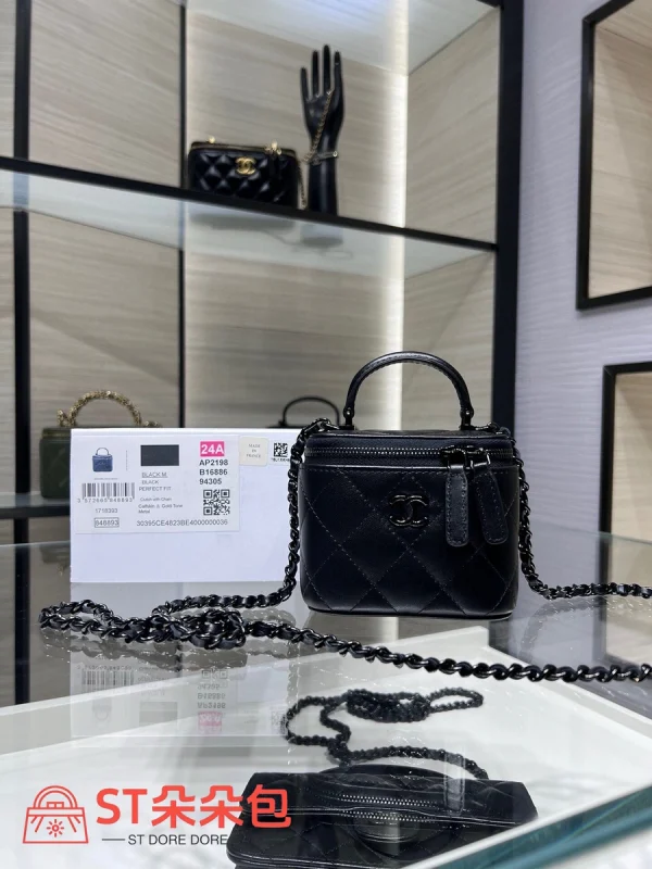 高仿香奈兒/Chanel Vanity Case 黑色小型化妝包：圖片 2