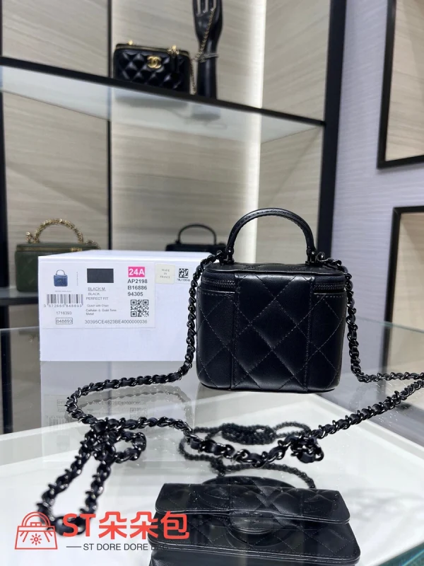 高仿香奈兒/Chanel Vanity Case 黑色小型化妝包：圖片 3