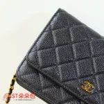 高仿香奈兒/Chanel Classic Flap系列 WOC鏈條錢包 黑色：圖片 3