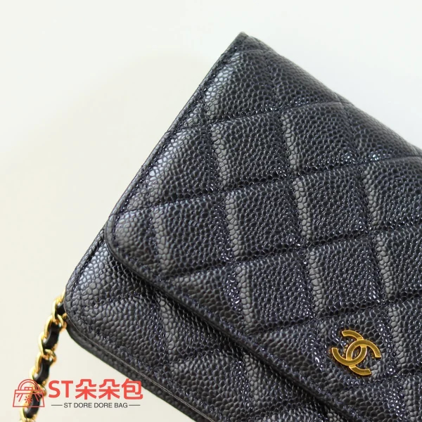 高仿香奈兒/Chanel Classic Flap系列 WOC鏈條錢包 黑色：圖片 3