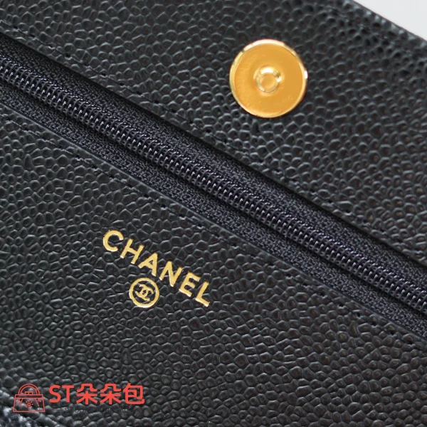 高仿香奈兒/Chanel Classic Flap系列 WOC鏈條錢包 黑色：圖片 5