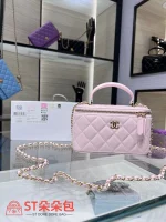 高仿香奈兒/Chanel Vanity系列粉色Vanity Case迷你盒子包：圖片 2