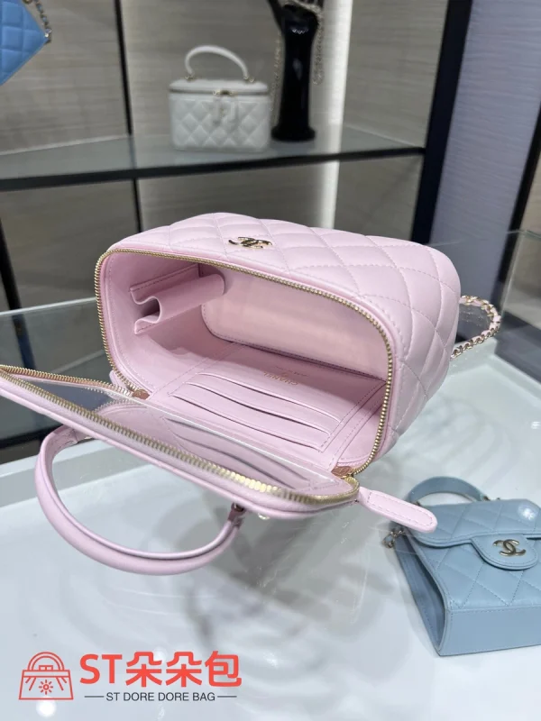 高仿香奈兒/Chanel Vanity系列粉色Vanity Case迷你盒子包：圖片 9