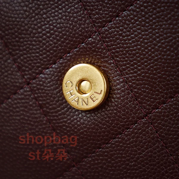 香奈兒 25BAG 嬉皮hobo酒紅色 小號鑒定版 實拍細節扣子