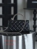 高仿香奈兒/Chanel Kelly mini 黑色 橫款 手提肩背包：圖片 3