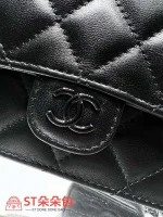 高仿香奈兒/Chanel Vanity Case系列 淺灰色方形菱格紋化妝包：圖片 6