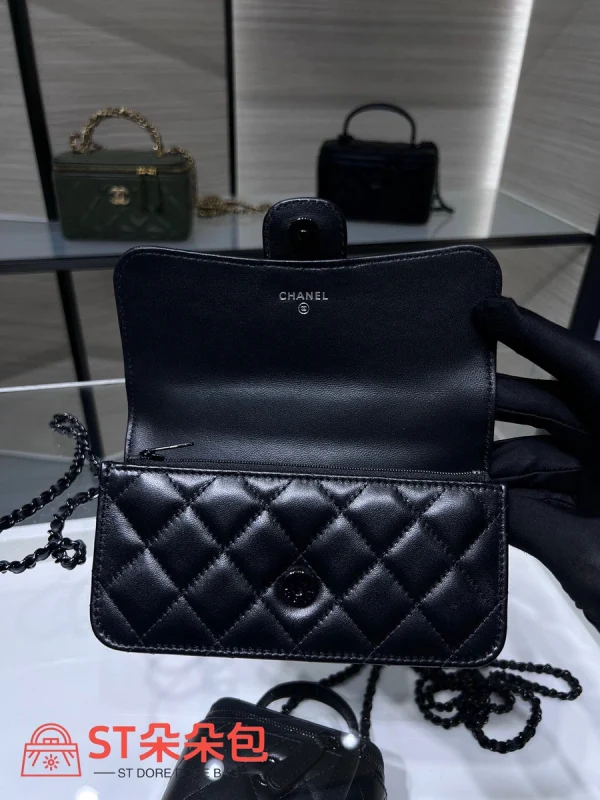 高仿香奈兒/Chanel Vanity Case系列 淺灰色方形菱格紋化妝包：圖片 8