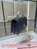 高仿香奈兒/Chanel WOC 帶手柄藏青色鏈條包：圖片 4