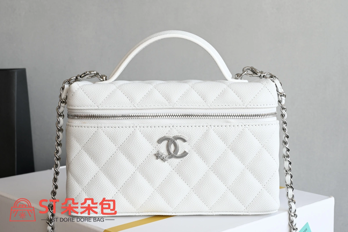 高仿香奈兒/Chanel Vanity Case 手提斜挎兩用盒子包 白色 2 高仿香奈兒/Chanel Vanity Case 手提斜挎兩用盒子包 白色