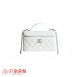 高仿香奈兒/Chanel Vanity Case 手提斜挎兩用盒子包 白色