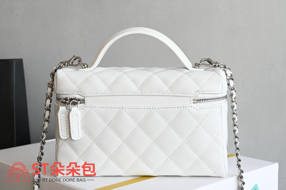 高仿香奈兒/Chanel Vanity Case 手提斜挎兩用盒子包 白色 3 高仿香奈兒/Chanel Vanity Case 手提斜挎兩用盒子包 白色
