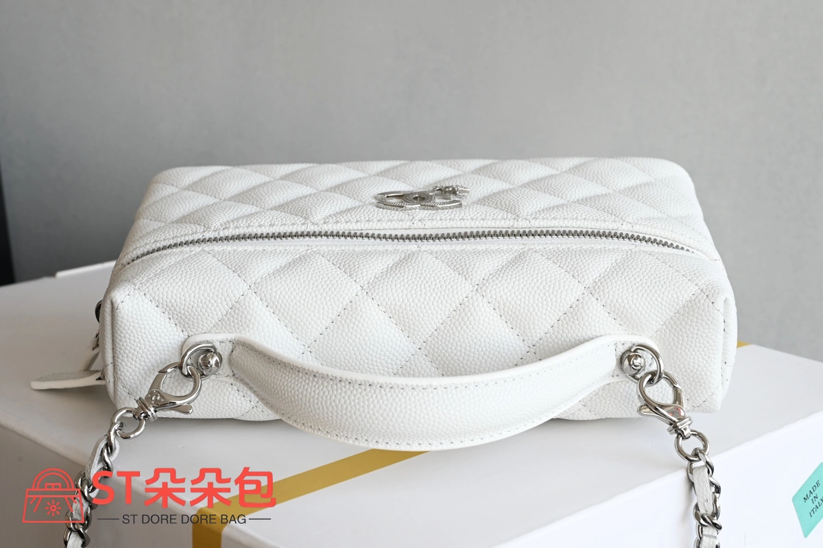 高仿香奈兒/Chanel Vanity Case 手提斜挎兩用盒子包 白色 6 高仿香奈兒/Chanel Vanity Case 手提斜挎兩用盒子包 白色