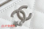 高仿香奈兒/Chanel Vanity Case 手提斜挎兩用盒子包 白色：圖片 7
