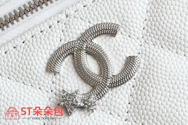 高仿香奈兒/Chanel Vanity Case 手提斜挎兩用盒子包 白色：圖片 7