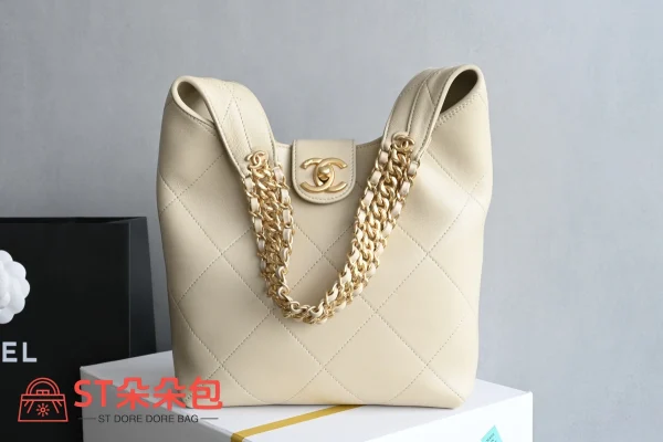 高仿香奈兒/Chanel 19系列19 Shoulder Bag米白色肩背包：圖片 2