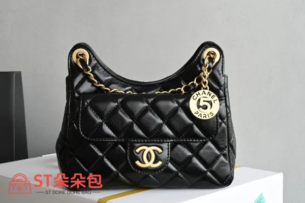高仿香奈兒/Chanel 25S Hobo 流浪包小號黑色：圖片 2