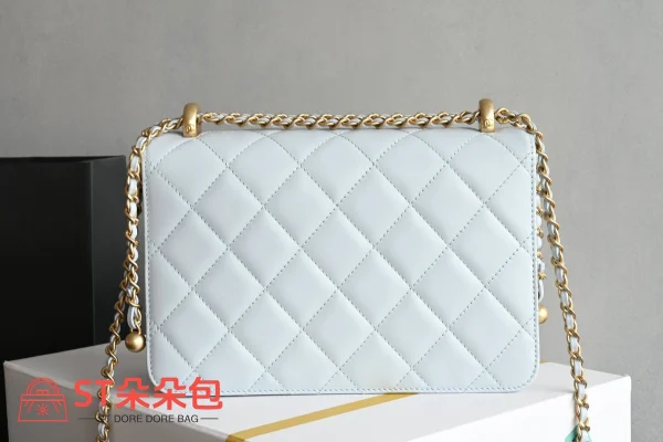 高仿香奈兒/Chanel 25s 口蓋包 淺藍色：圖片 3