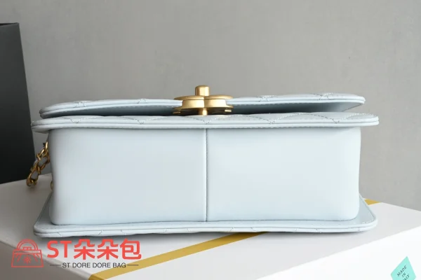高仿香奈兒/Chanel 25s 口蓋包 淺藍色：圖片 4