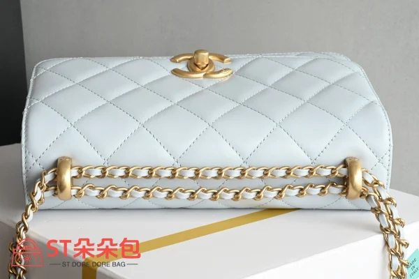 高仿香奈兒/Chanel 25s 口蓋包 淺藍色：圖片 6