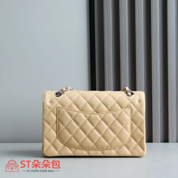 高仿香奈兒/Chanel 1113 CF Classic Flap 魚子醬小牛皮 杏色小號肩背包：圖片 10
