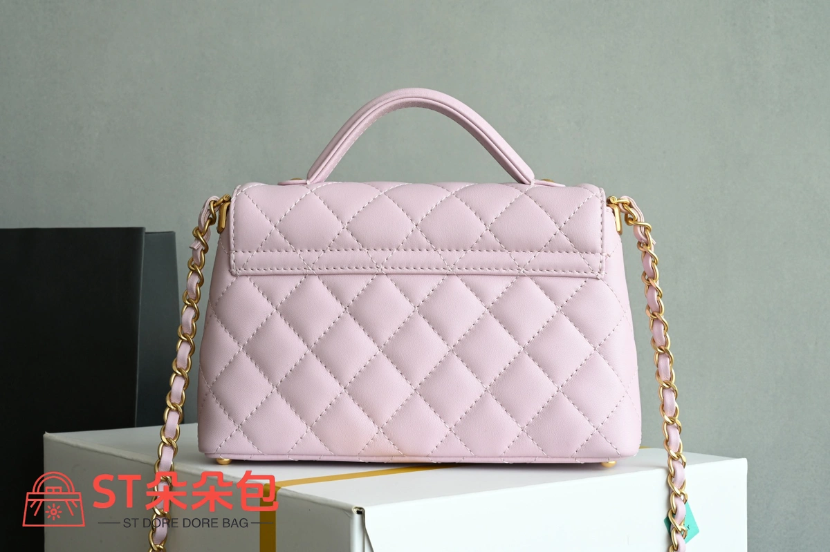 高仿香奈兒/Chanel Classic Flap系列迷你菱形格紋單肩手提包淡粉色 3 高仿香奈兒/Chanel Classic Flap系列迷你菱形格紋單肩手提包淡粉色
