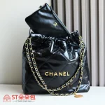 高仿香奈兒/Chanel 經典絎縫22 bag 黑色垃圾袋：圖片 2