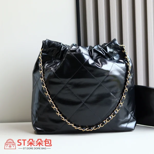 高仿香奈兒/Chanel 經典絎縫22 bag 黑色垃圾袋：圖片 10