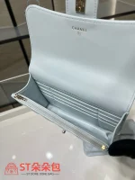 高仿香奈兒/Chanel 25S Classic Flap提柄款淺藍色小包：圖片 9
