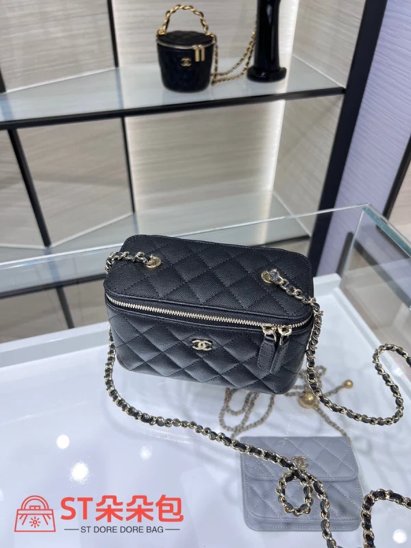高仿香奈兒/Chanel 22A早秋方盒子手袋 黑色：圖片 4