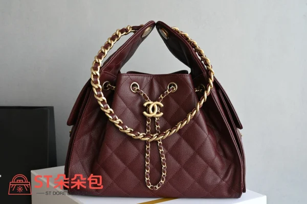 高仿香奈兒/Chanel GST系列 Grand Shopping Tote 酒紅色：圖片 2