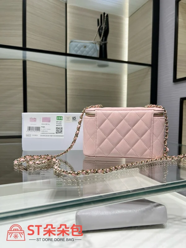 高仿香奈兒/Chanel 22A方盒子包粉色：圖片 3