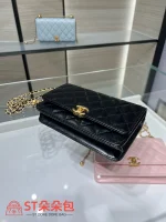 高仿香奈兒/Chanel Classic Flap 黑色翻蓋菱格鏈條包：圖片 5